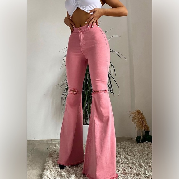 Pink bell bottom pants - Picture 4 of 4
